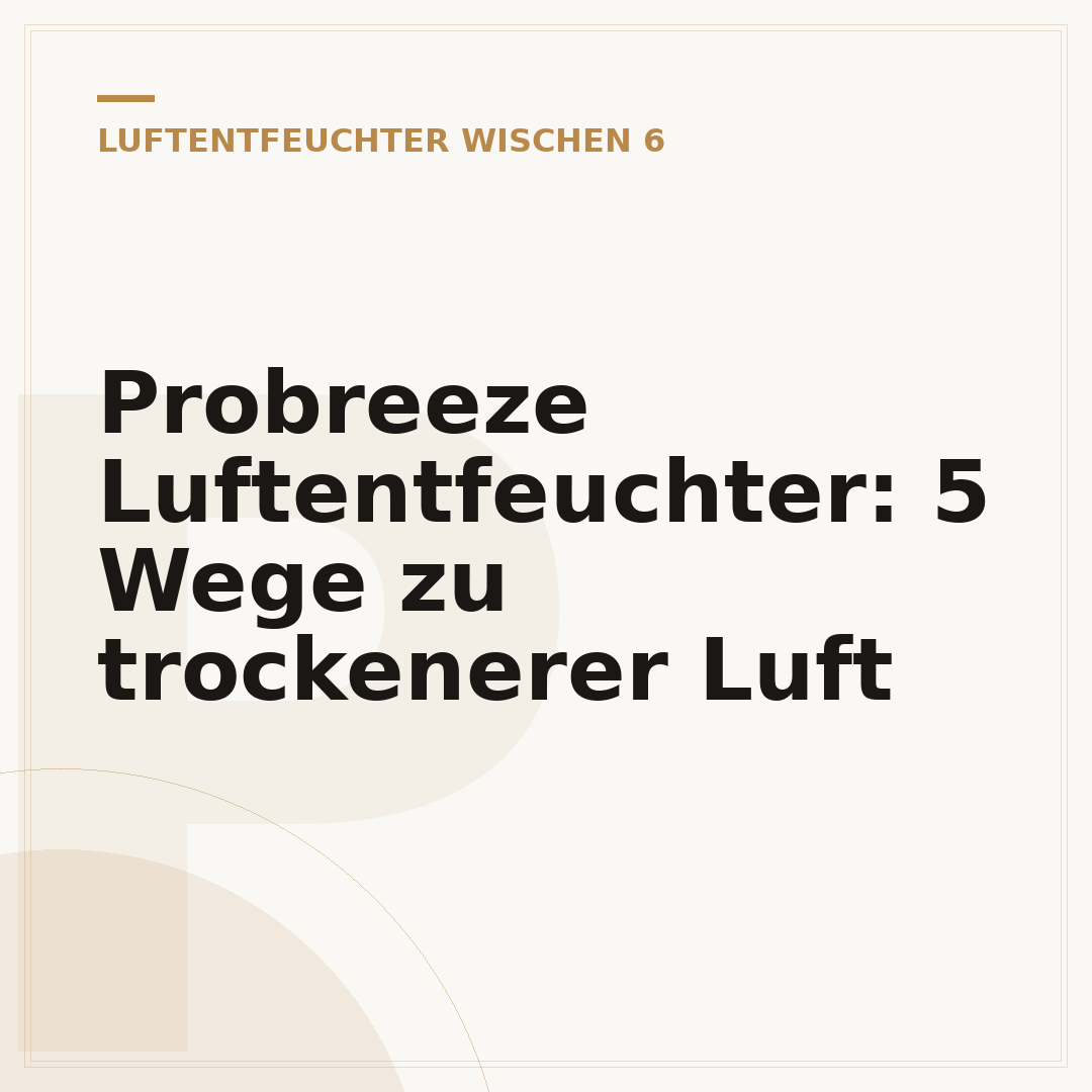 Probreeze Luftentfeuchter: 5 Wege zu trockenerer Luft