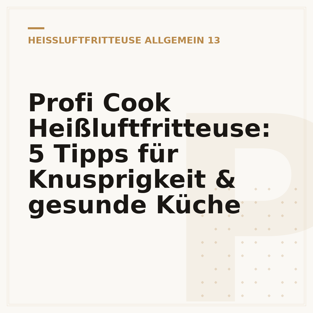 Profi Cook Heißluftfritteuse: 5 Tipps für Knusprigkeit & gesunde Küche