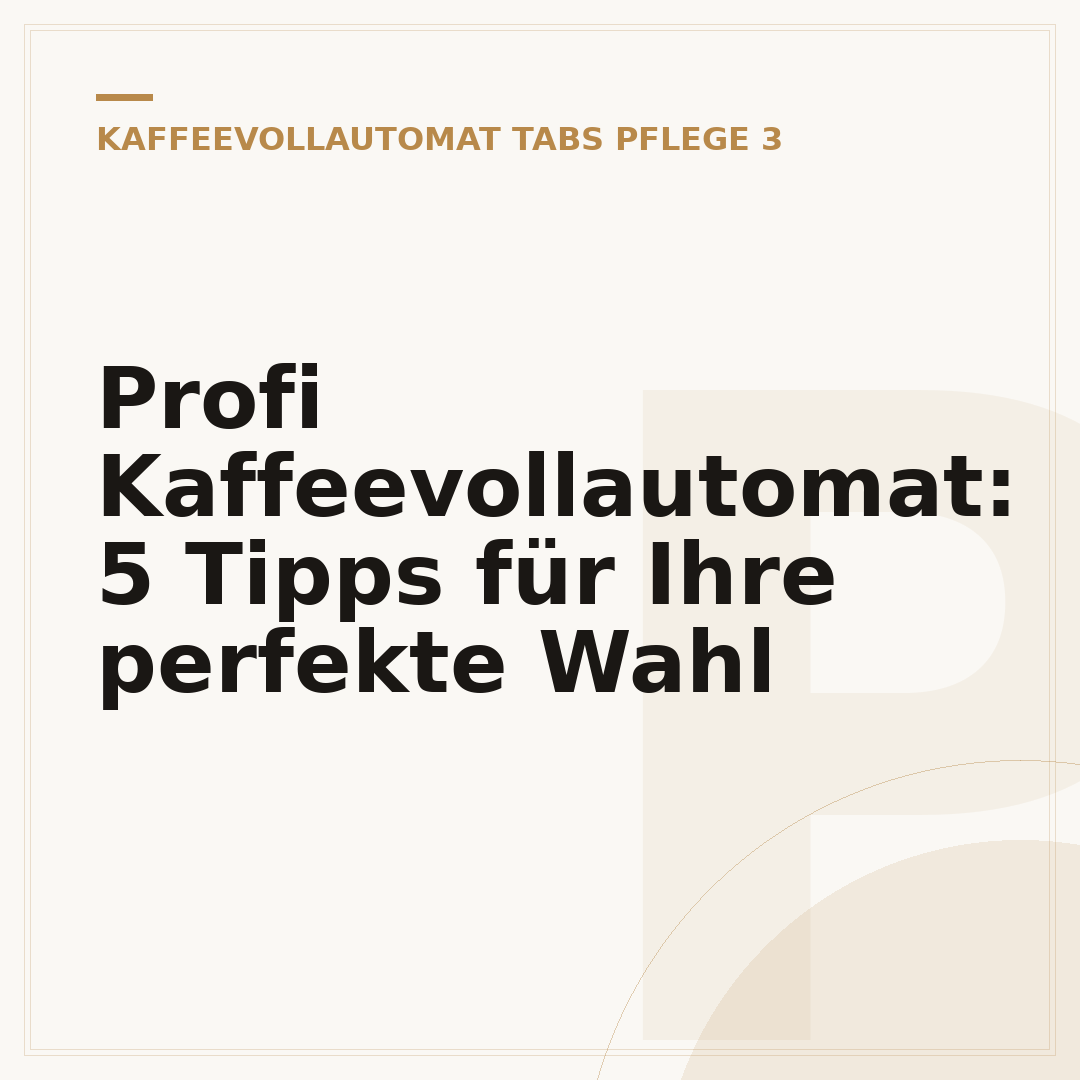 Profi Kaffeevollautomat: 5 Tipps für Ihre perfekte Wahl