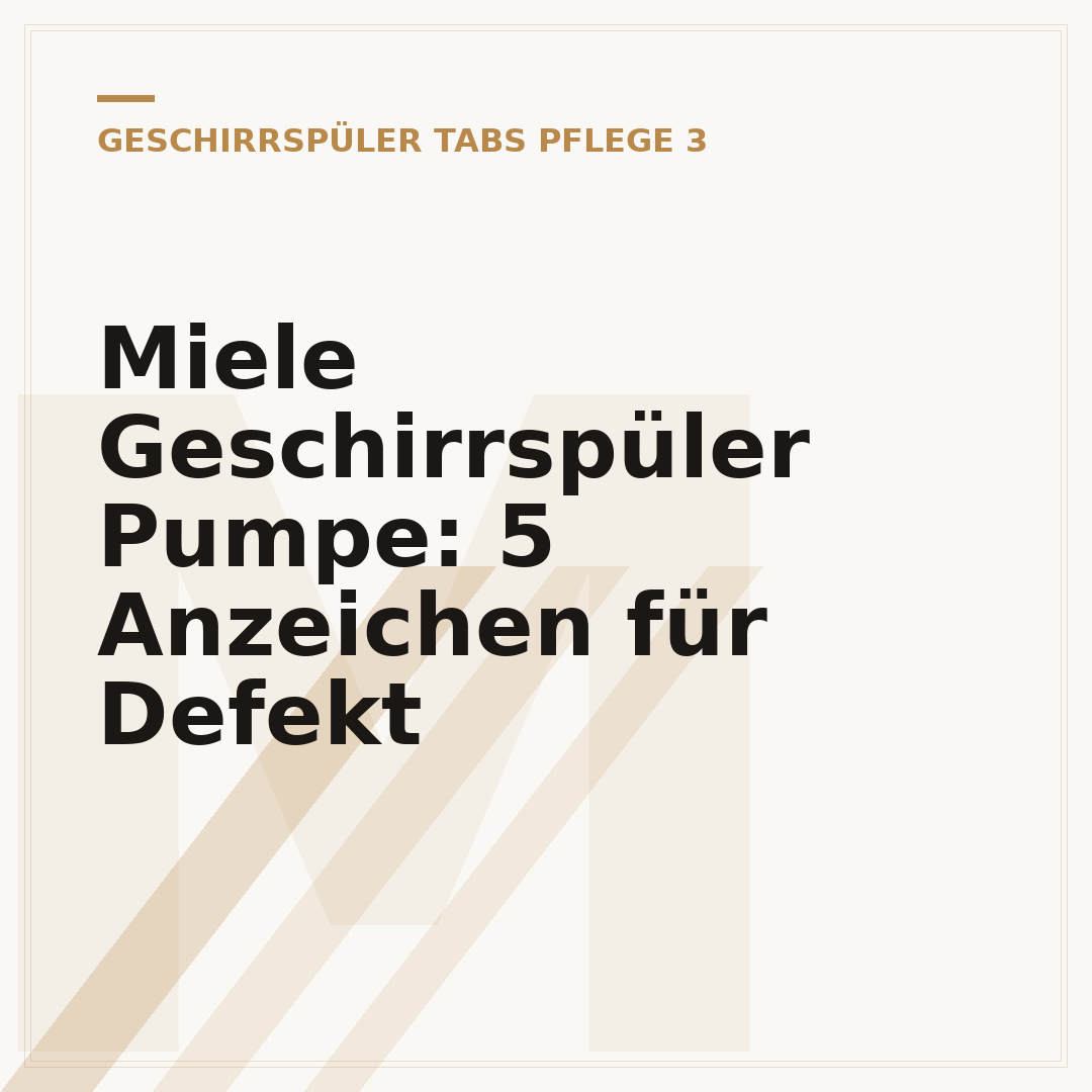 Miele Geschirrspüler Pumpe: 5 Anzeichen für Defekt