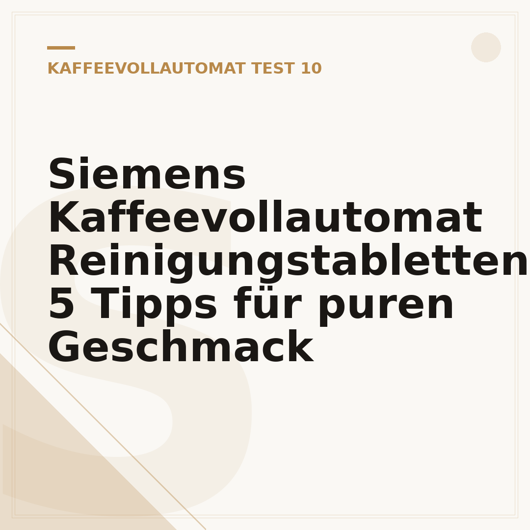 Siemens Kaffeevollautomat Reinigungstabletten: 5 Tipps für puren Geschmack