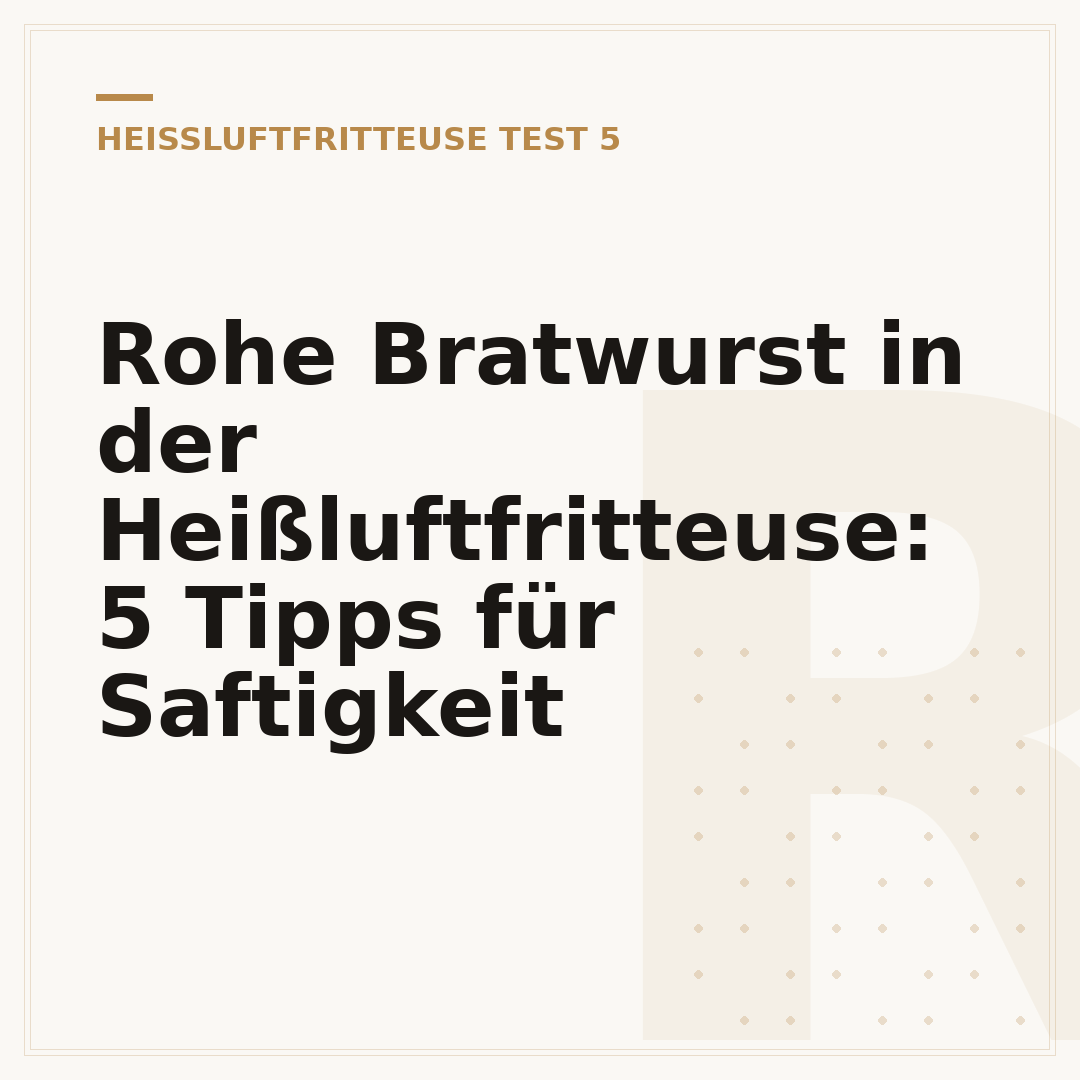 Rohe Bratwurst in der Heißluftfritteuse: 5 Tipps für Saftigkeit