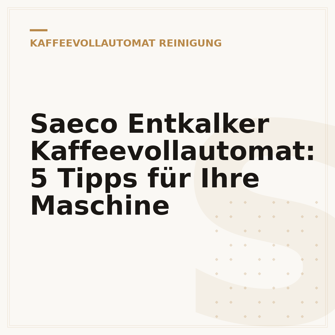 Saeco Entkalker Kaffeevollautomat: 5 Tipps für Ihre Maschine