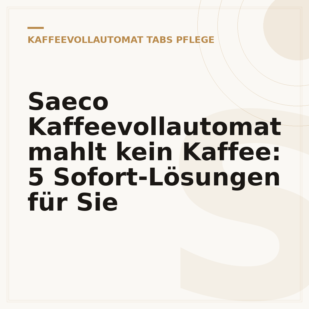 Saeco Kaffeevollautomat mahlt kein Kaffee: 5 Sofort-Lösungen für Sie