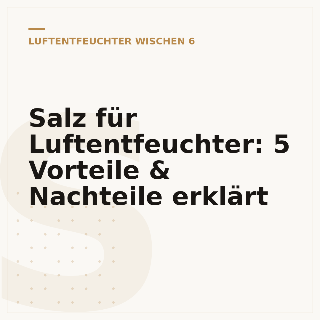 Salz für Luftentfeuchter: 5 Vorteile & Nachteile erklärt