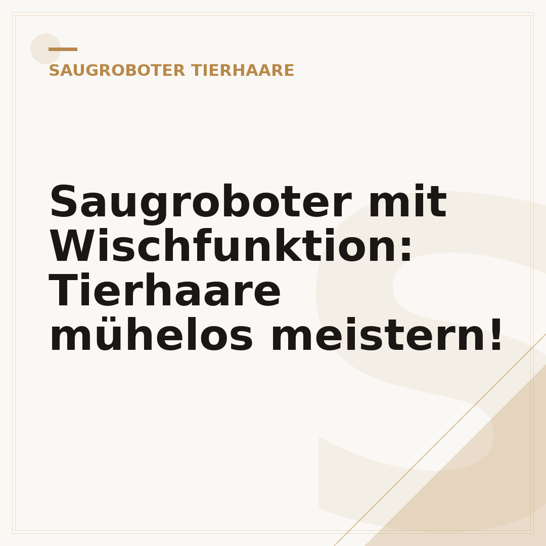 Saugroboter mit Wischfunktion: Tierhaare mühelos meistern!