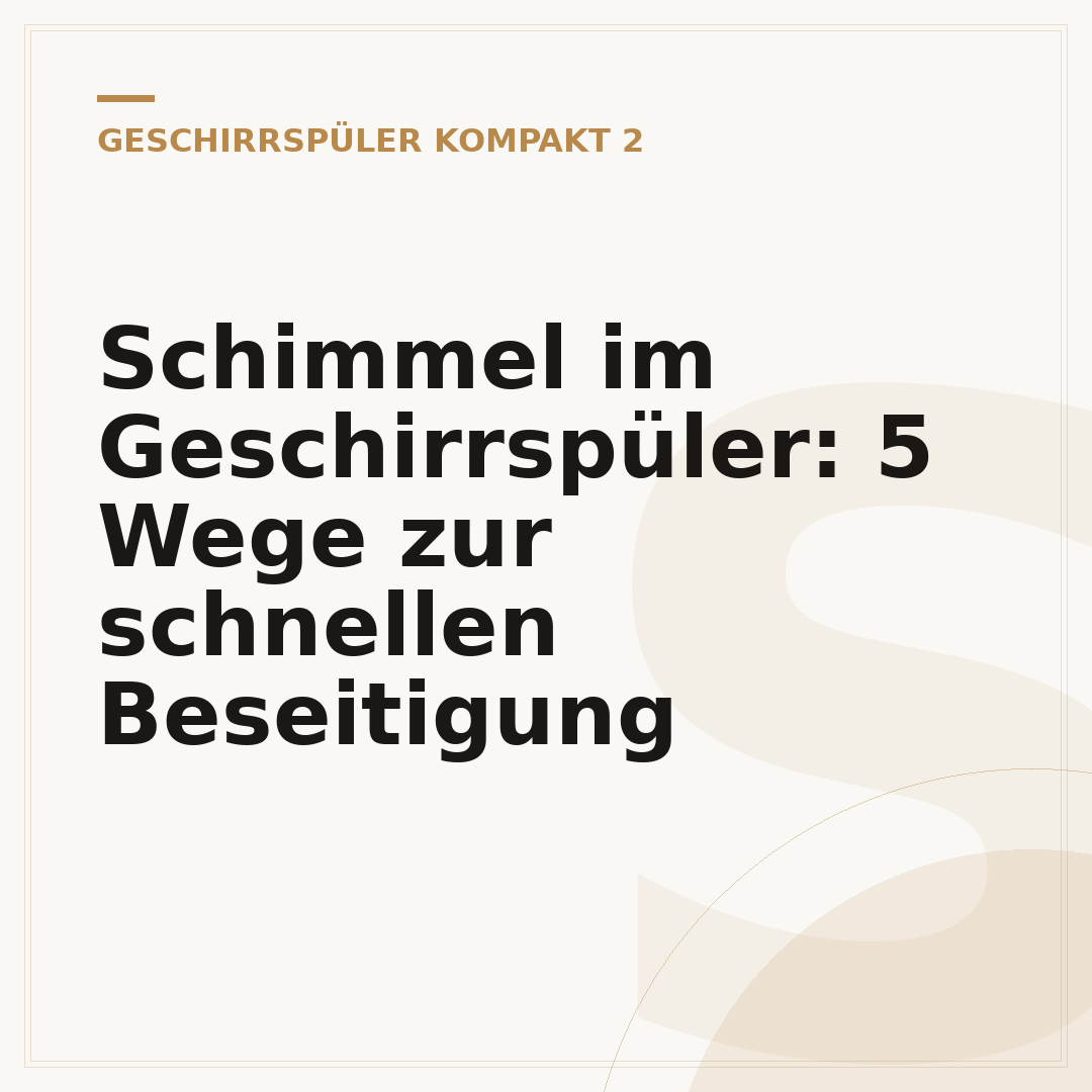 Schimmel im Geschirrspüler: 5 Wege zur schnellen Beseitigung
