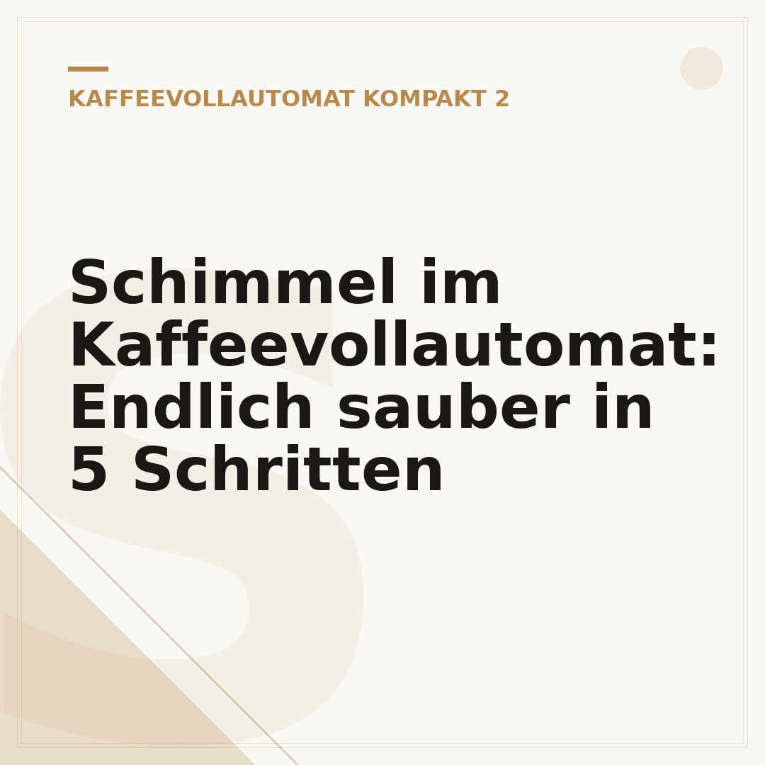 Schimmel im Kaffeevollautomat: Endlich sauber in 5 Schritten