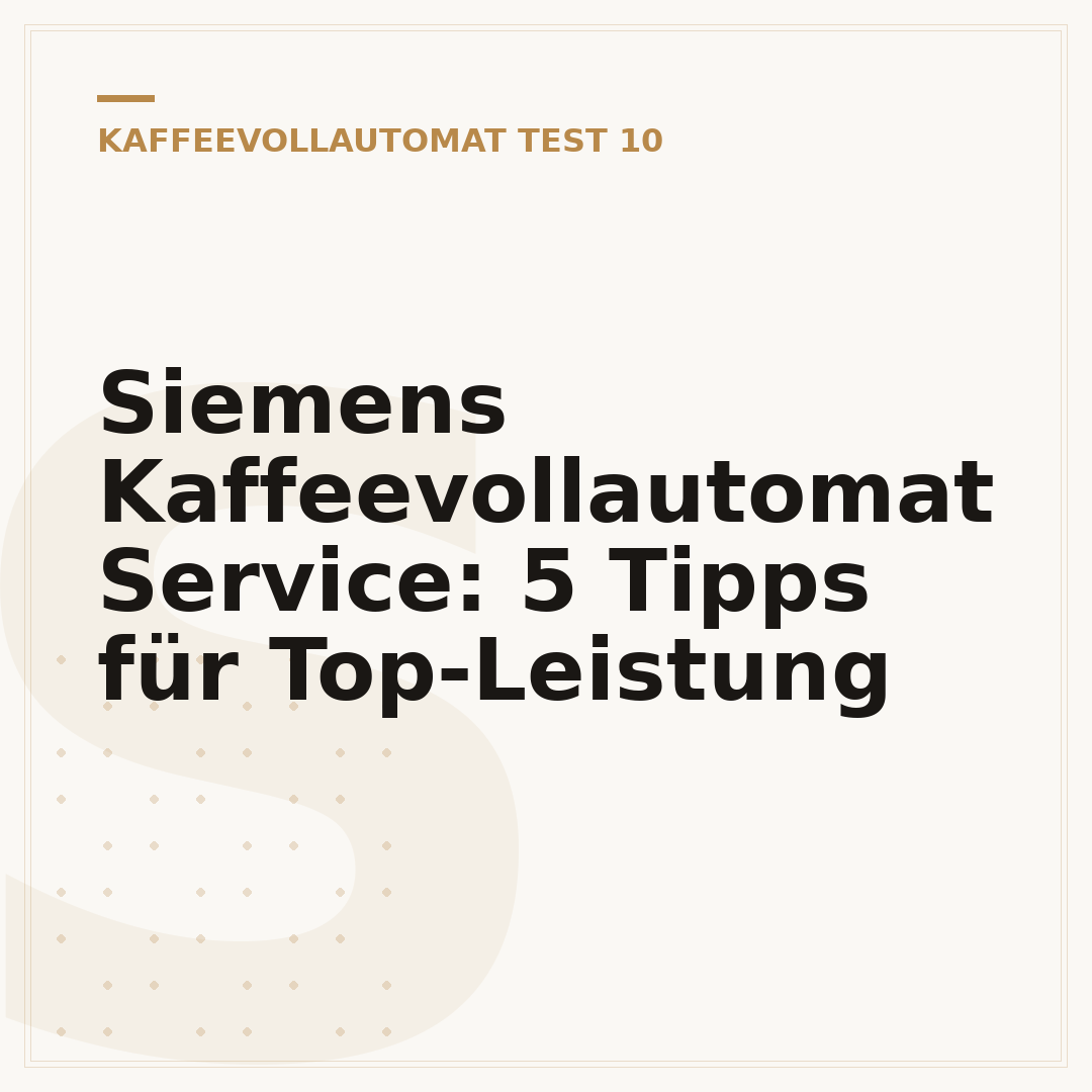 Siemens Kaffeevollautomat Service: 5 Tipps für Top-Leistung