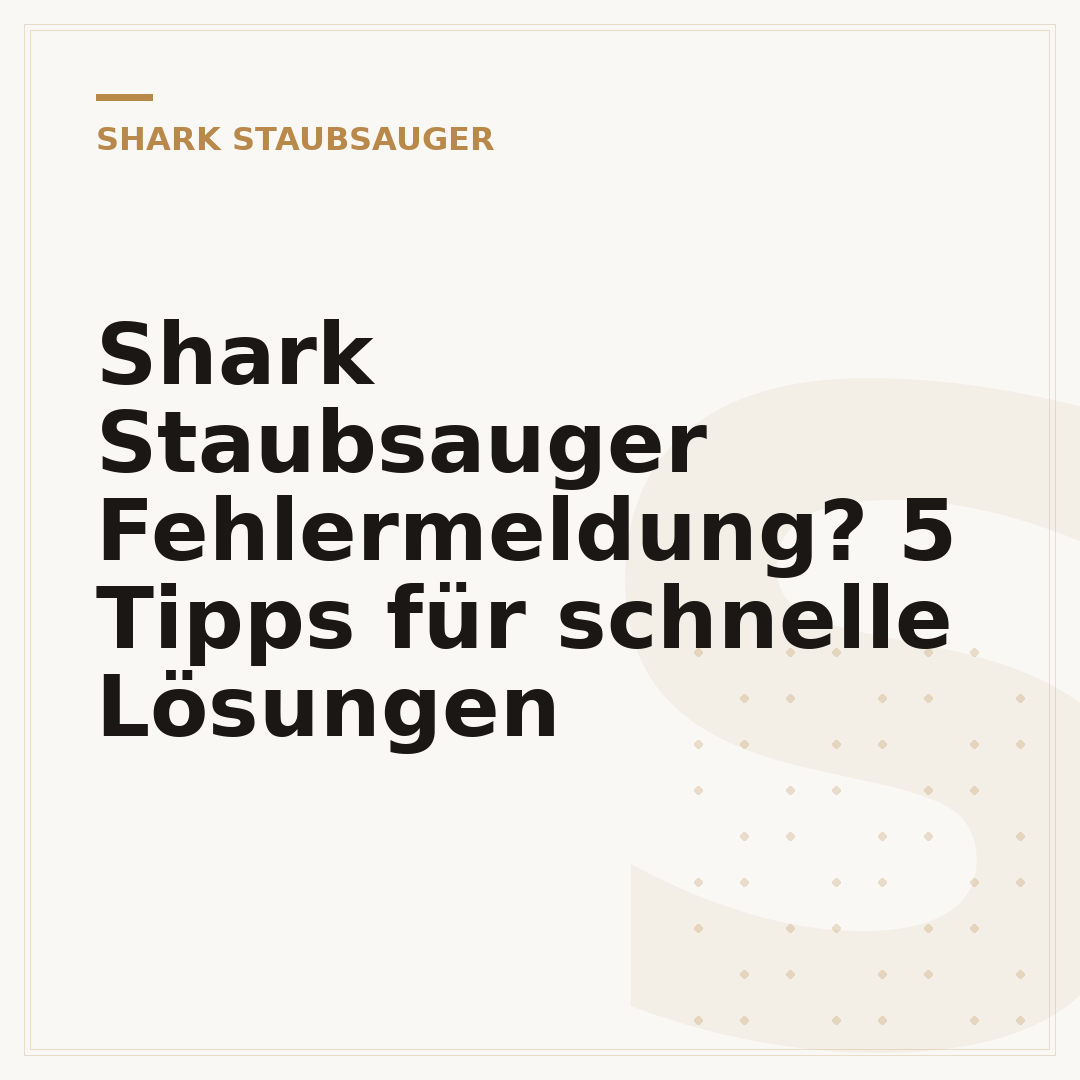 Shark Staubsauger Fehlermeldung? 5 Tipps für schnelle Lösungen