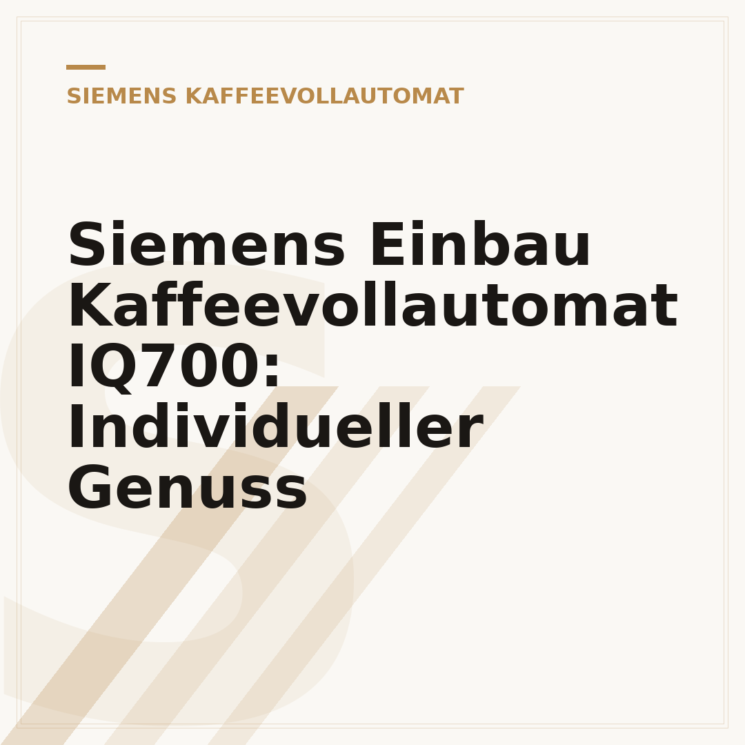 Siemens Einbau Kaffeevollautomat IQ700: Individueller Genuss