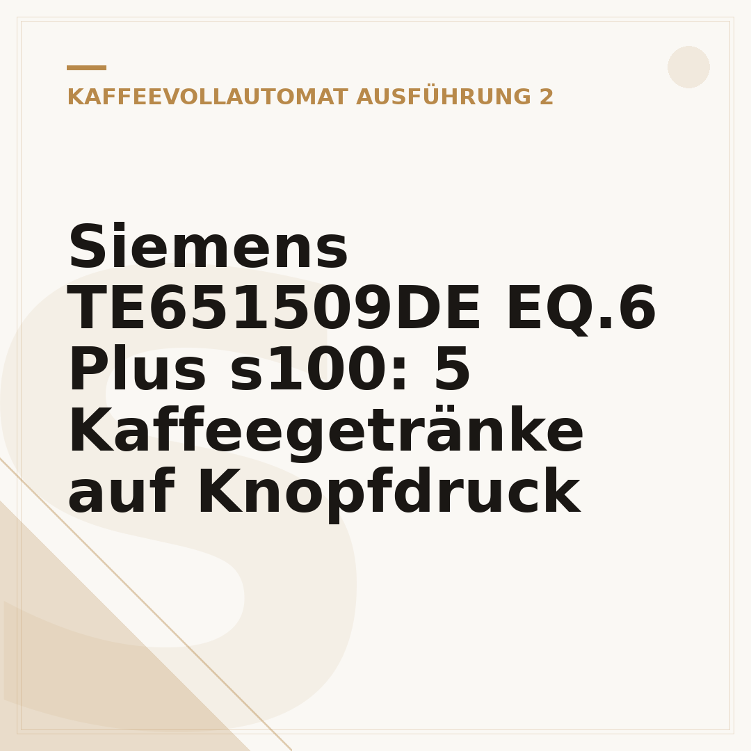 Siemens TE651509DE EQ.6 Plus s100: 5 Kaffeegetränke auf Knopfdruck
