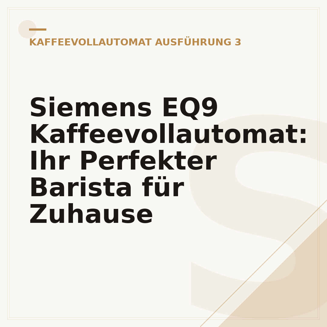 Siemens EQ9 Kaffeevollautomat: Ihr Perfekter Barista für Zuhause