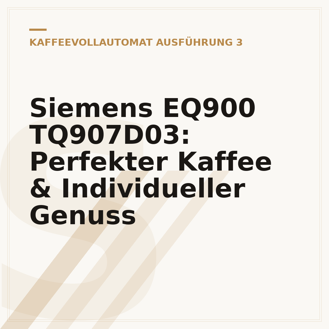 Siemens EQ900 TQ907D03: Perfekter Kaffee & Individueller Genuss