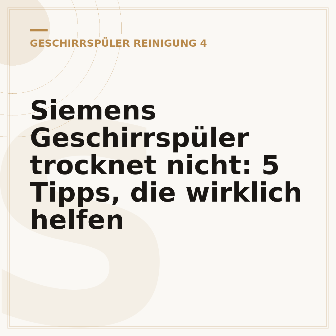 Siemens Geschirrspüler trocknet nicht: 5 Tipps, die wirklich helfen