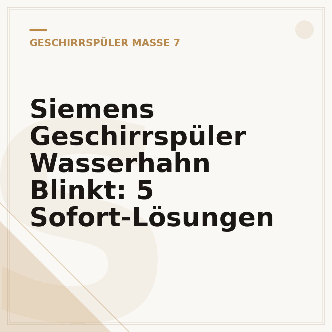 Siemens Geschirrspüler Wasserhahn Blinkt: 5 Sofort-Lösungen