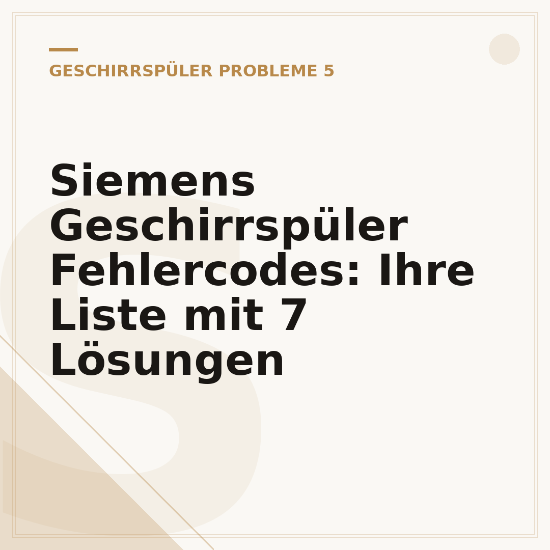 Siemens Geschirrspüler Fehlercodes: Ihre Liste mit 7 Lösungen