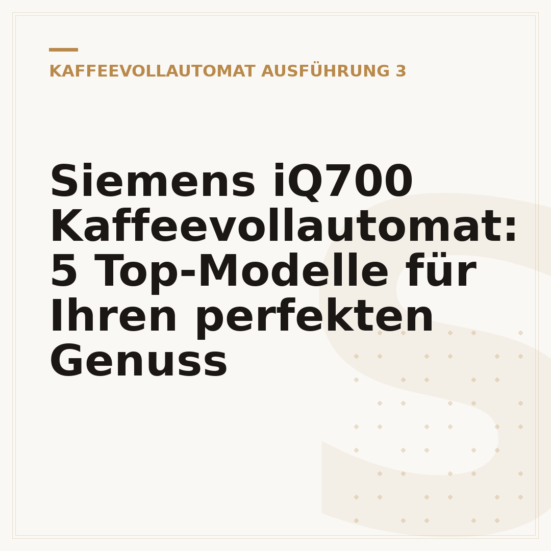 Siemens iQ700 Kaffeevollautomat: 5 Top-Modelle für Ihren perfekten Genuss