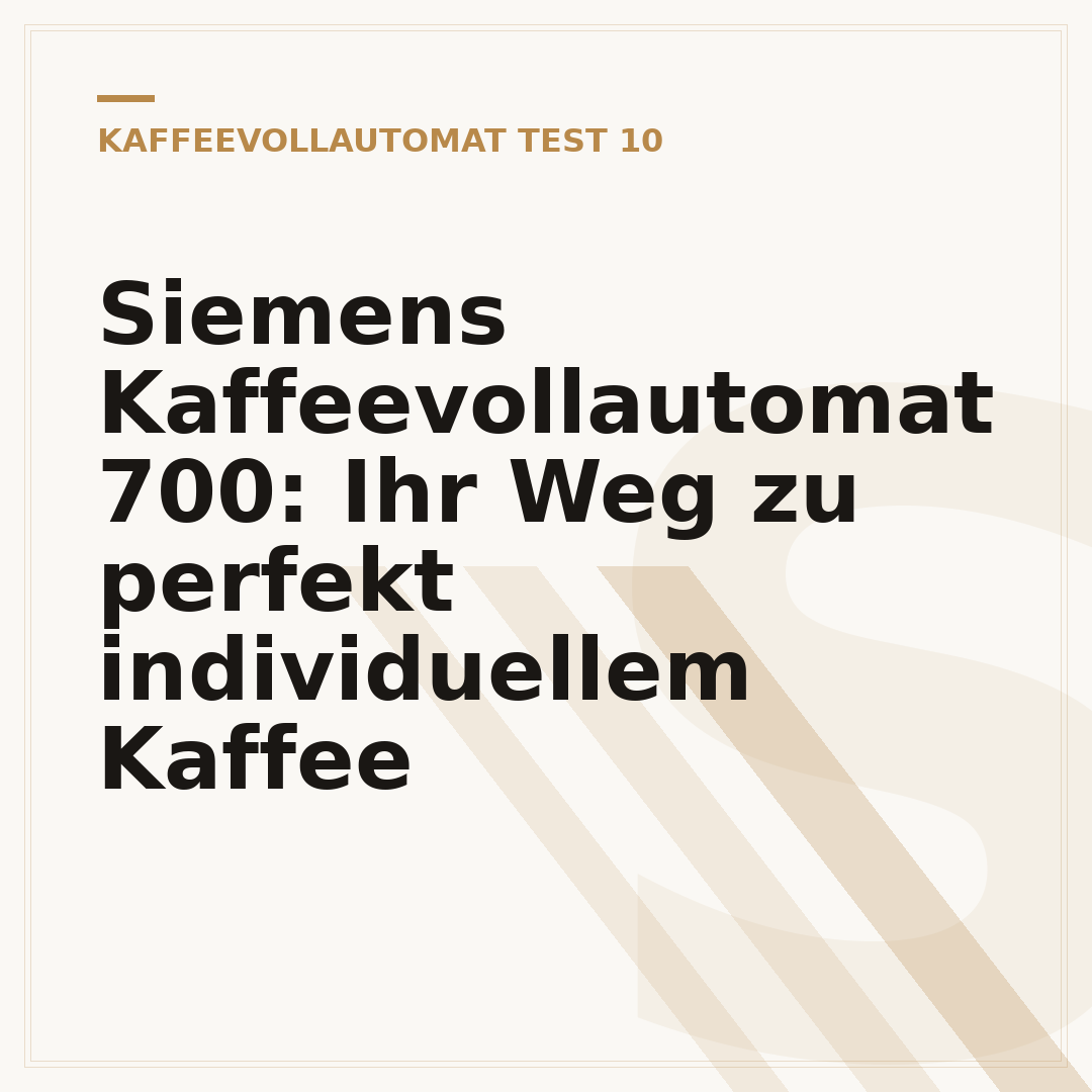 Siemens Kaffeevollautomat 700: Ihr Weg zu perfekt individuellem Kaffee