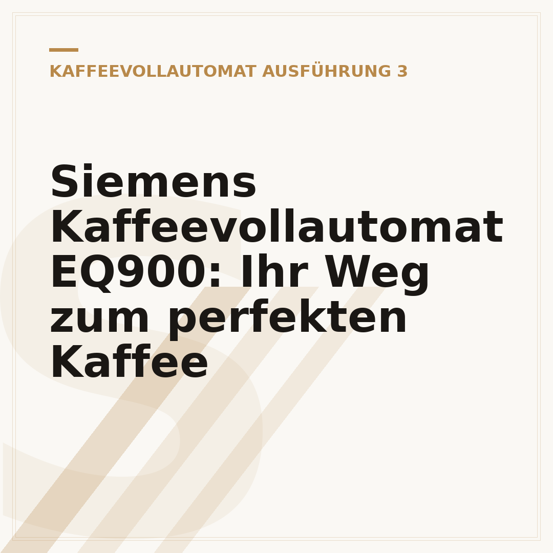 Siemens Kaffeevollautomat EQ900: Ihr Weg zum perfekten Kaffee