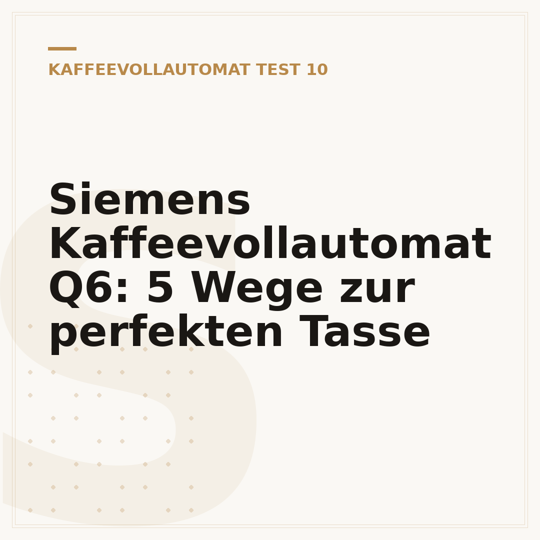 Siemens Kaffeevollautomat Q6: 5 Wege zur perfekten Tasse