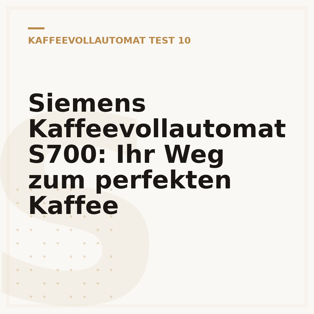 Siemens Kaffeevollautomat S700: Ihr Weg zum perfekten Kaffee