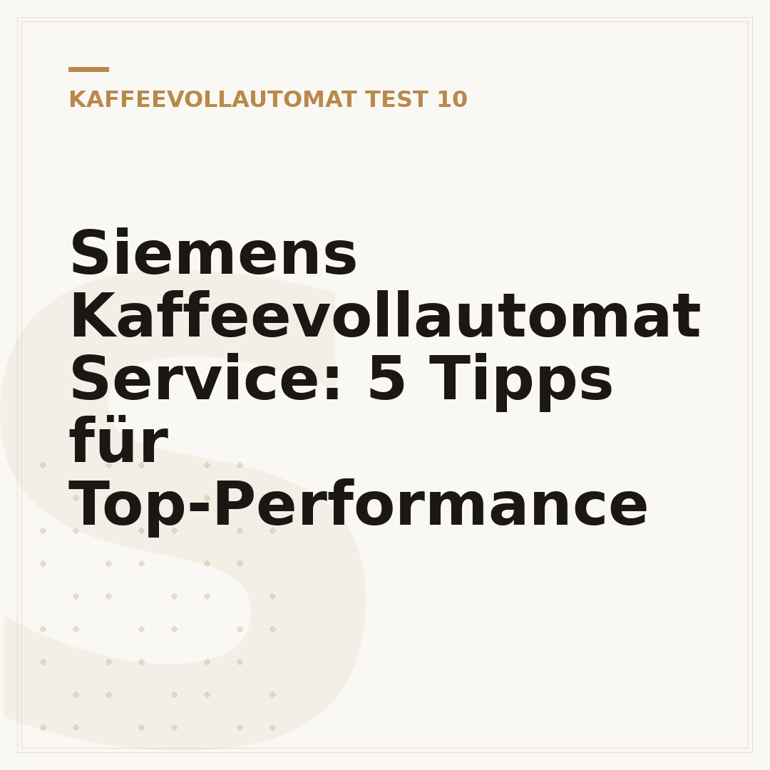 Siemens Kaffeevollautomat Service: 5 Tipps für Top-Performance