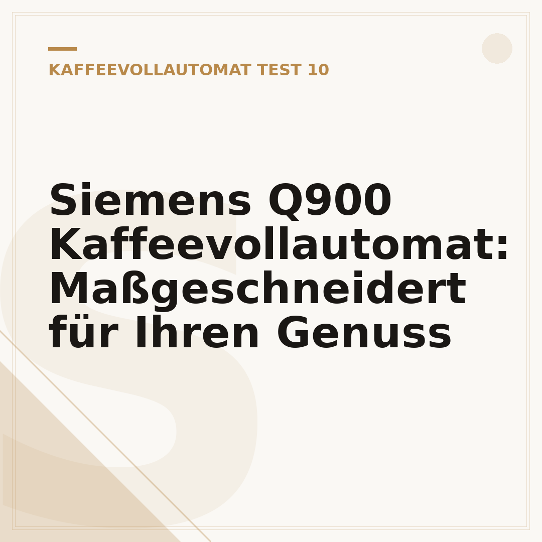 Siemens Q900 Kaffeevollautomat: Maßgeschneidert für Ihren Genuss