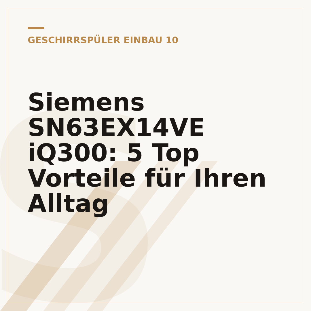 Siemens SN63EX14VE iQ300: 5 Top Vorteile für Ihren Alltag