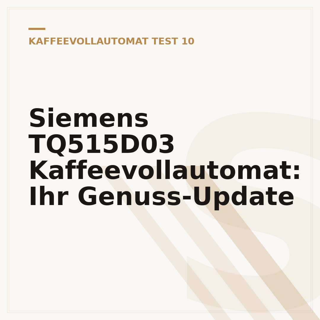 Siemens TQ515D03 Kaffeevollautomat: Ihr Genuss-Update