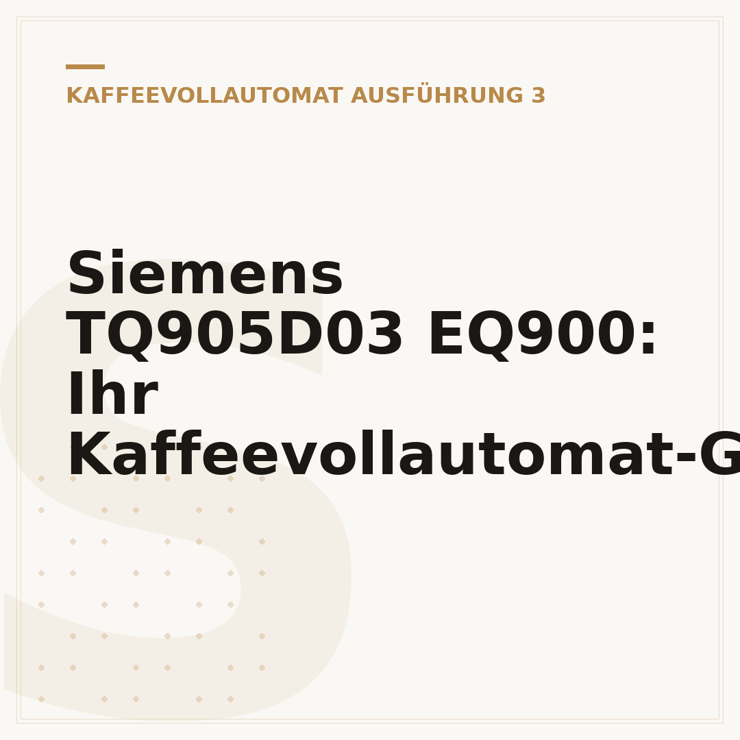 Siemens TQ905D03 EQ900: Ihr Kaffeevollautomat-Guide