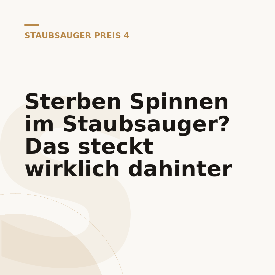 Sterben Spinnen im Staubsauger? Das steckt wirklich dahinter