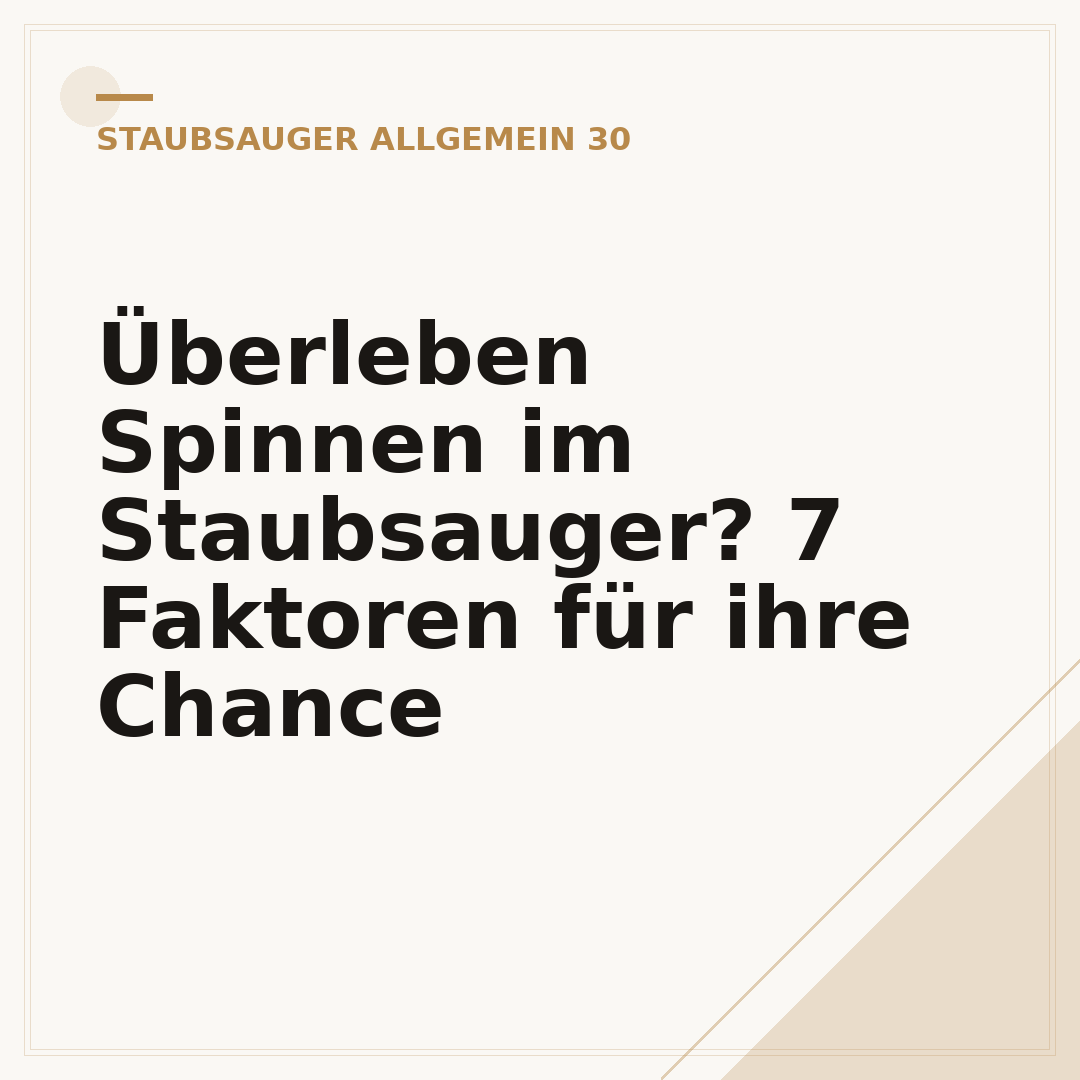 Überleben Spinnen im Staubsauger? 7 Faktoren für ihre Chance