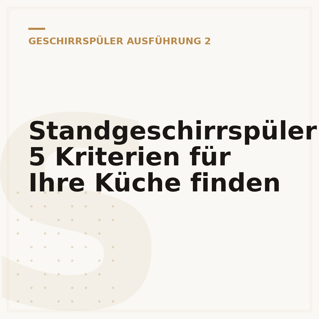 Standgeschirrspüler: 5 Kriterien für Ihre Küche finden