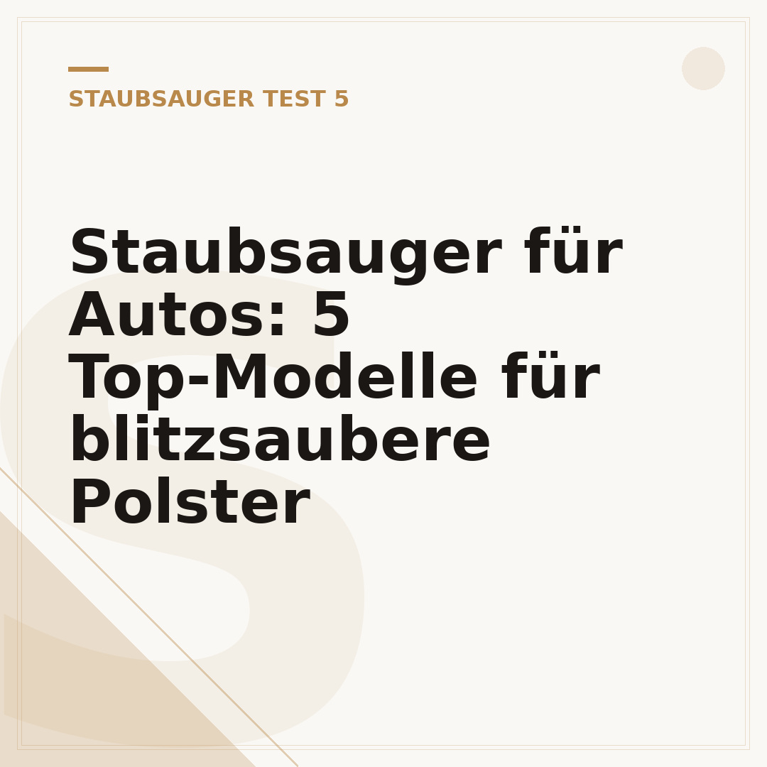 Staubsauger für Autos: 5 Top-Modelle für blitzsaubere Polster