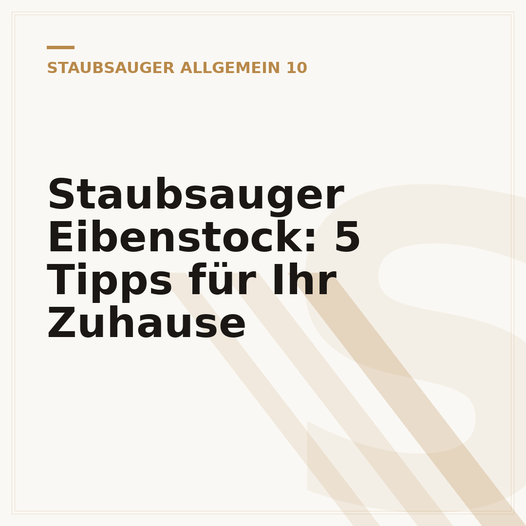 Staubsauger Eibenstock: 5 Tipps für Ihr Zuhause
