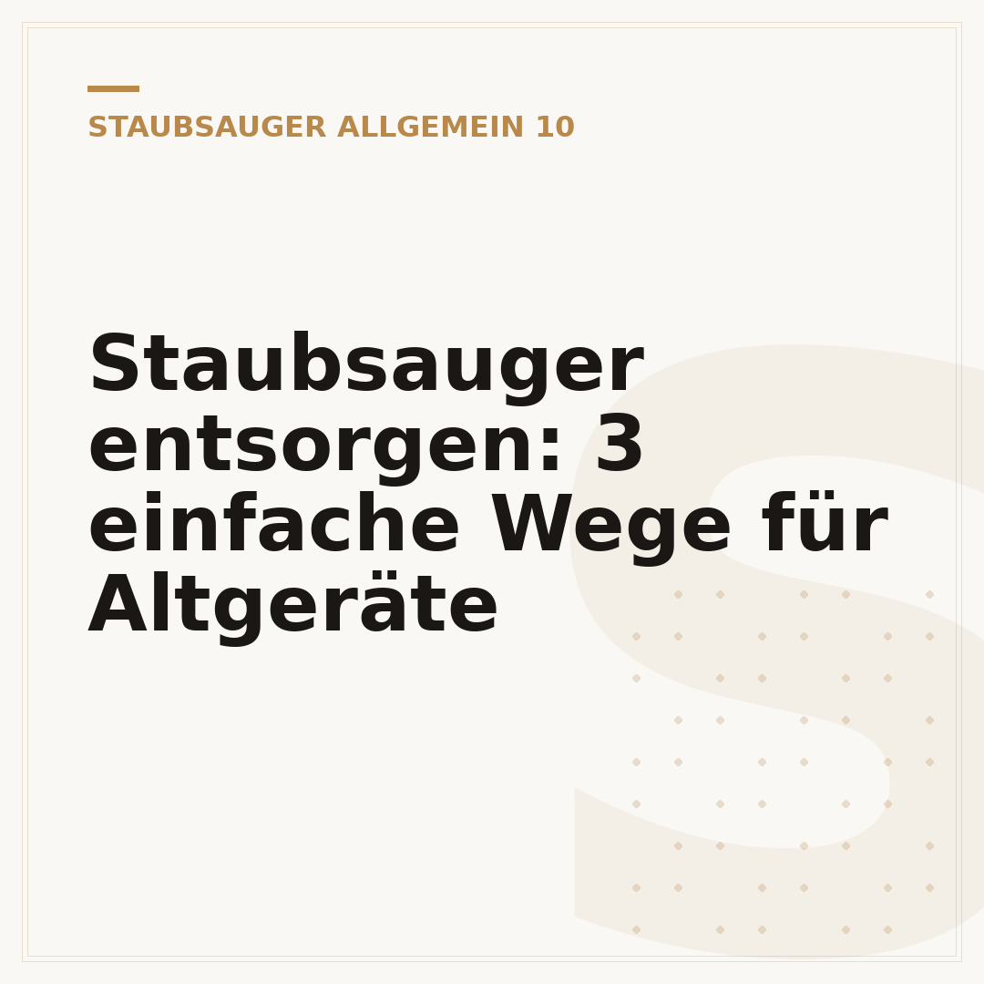 Staubsauger entsorgen: 3 einfache Wege für Altgeräte