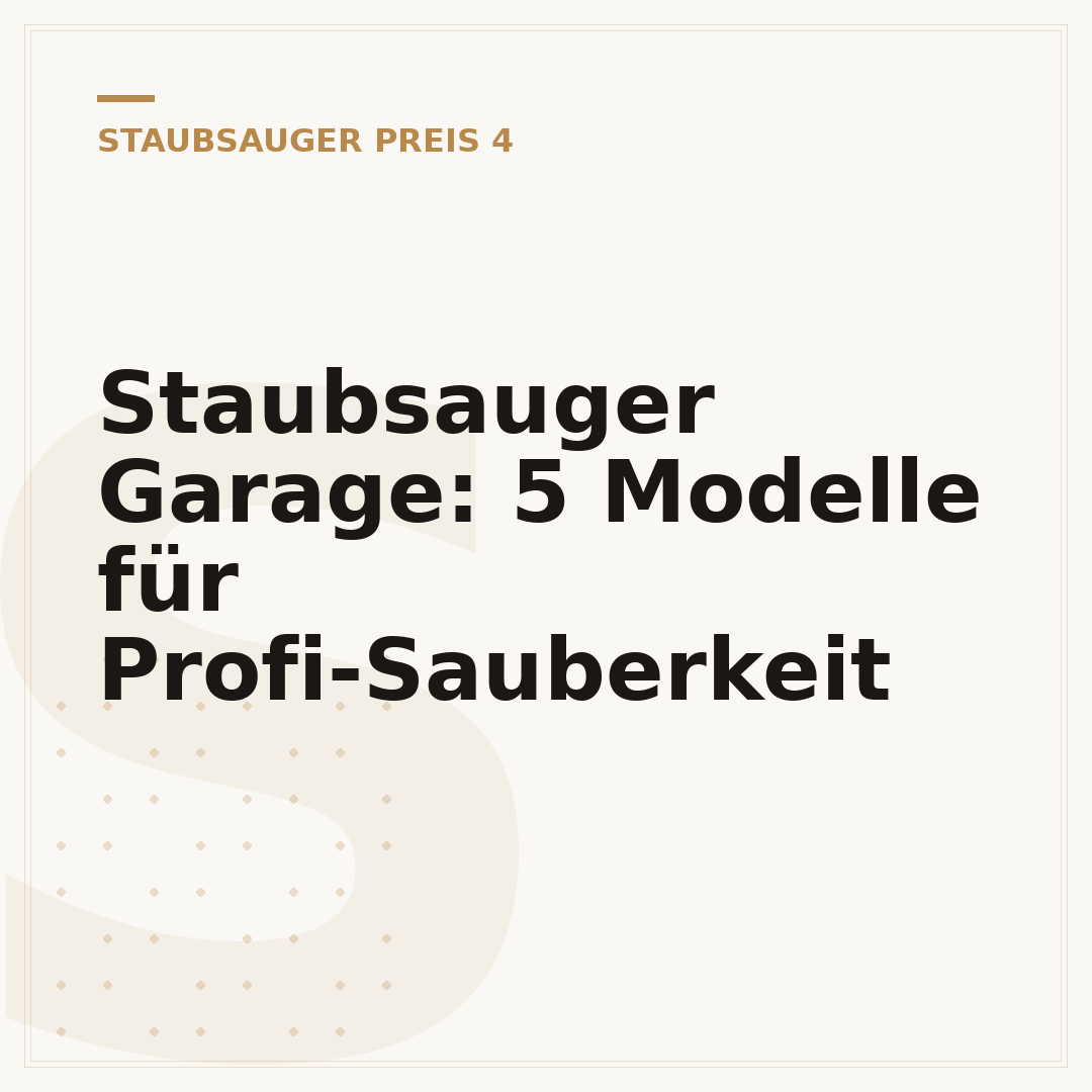 Staubsauger Garage: 5 Modelle für Profi-Sauberkeit