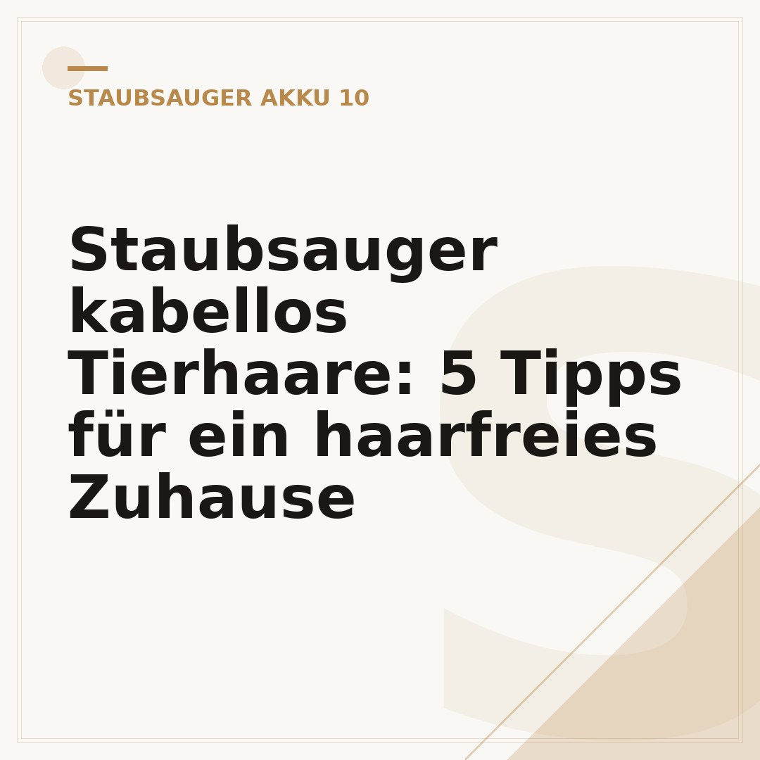Staubsauger kabellos Tierhaare: 5 Tipps für ein haarfreies Zuhause