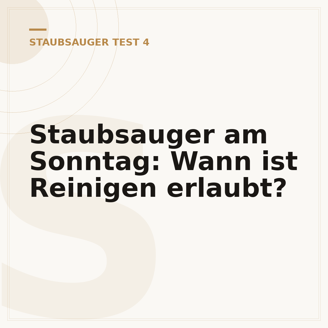 Staubsauger am Sonntag: Wann ist Reinigen erlaubt?