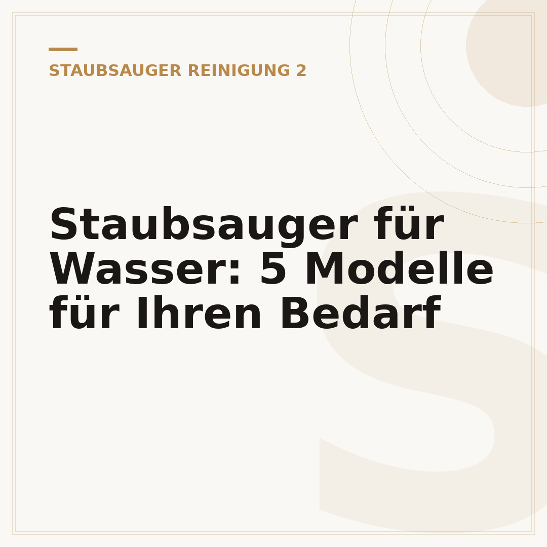 Staubsauger für Wasser: 5 Modelle für Ihren Bedarf