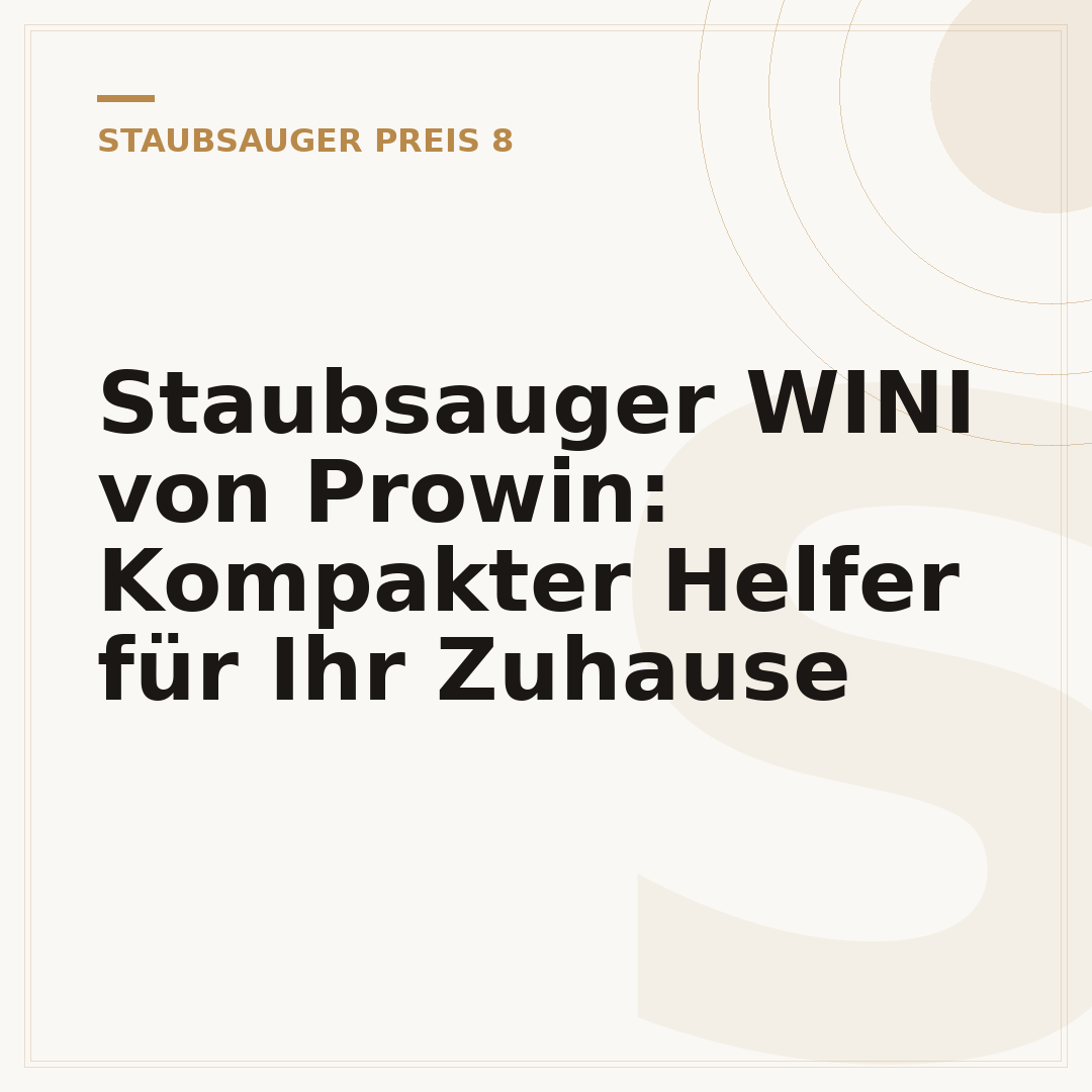 Staubsauger WINI von Prowin: Kompakter Helfer für Ihr Zuhause