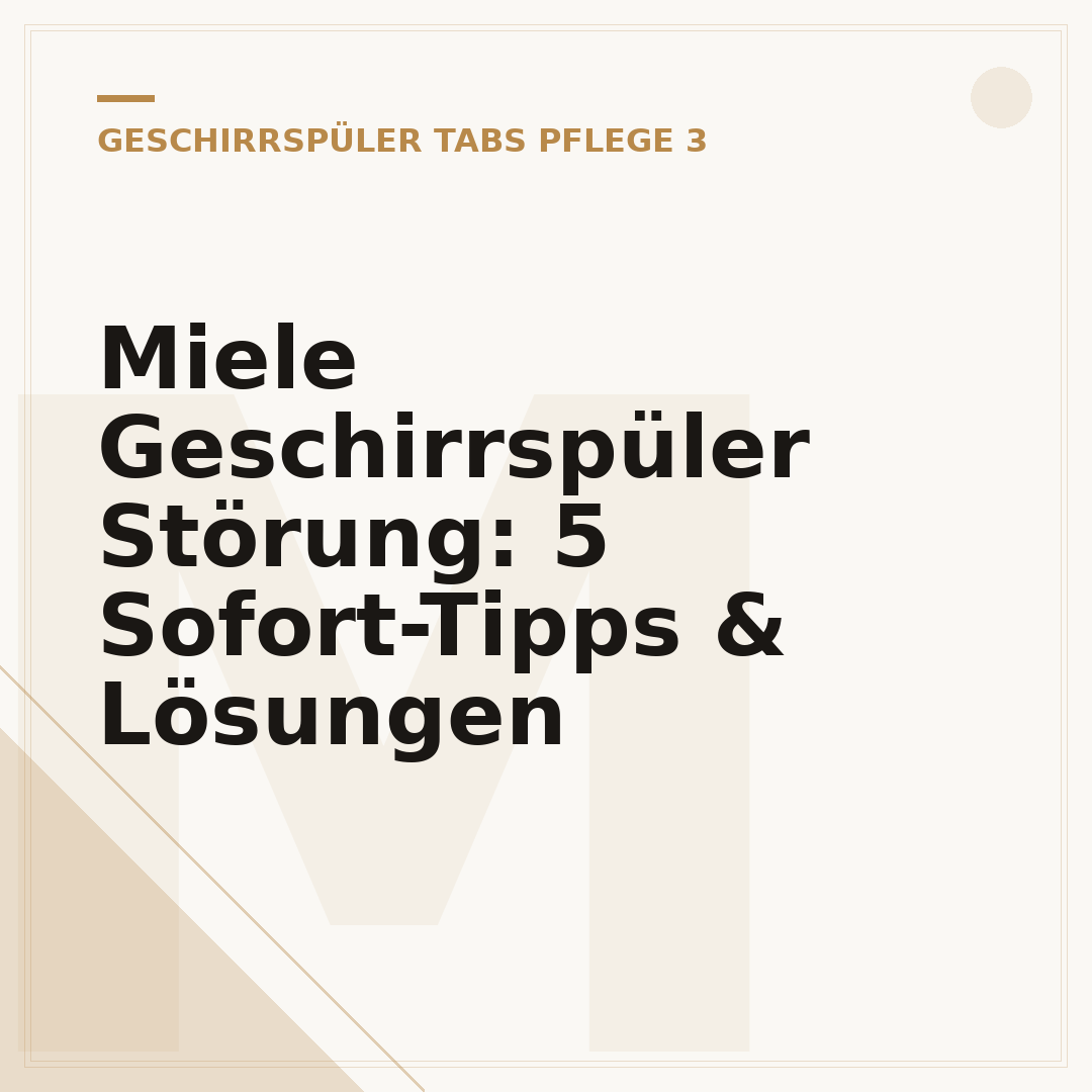 Miele Geschirrspüler Störung: 5 Sofort-Tipps & Lösungen