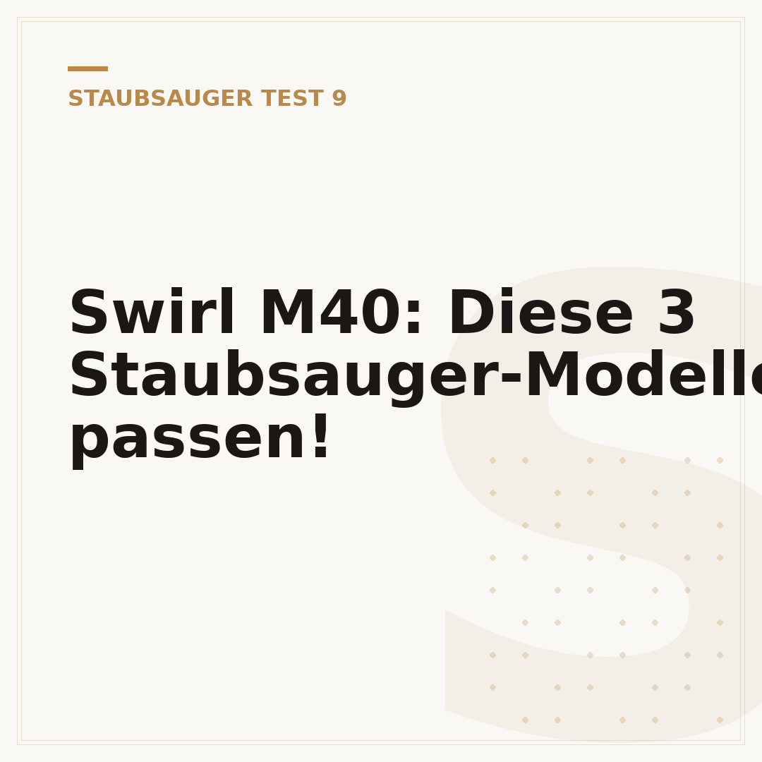Swirl M40: Diese 3 Staubsauger-Modelle passen!