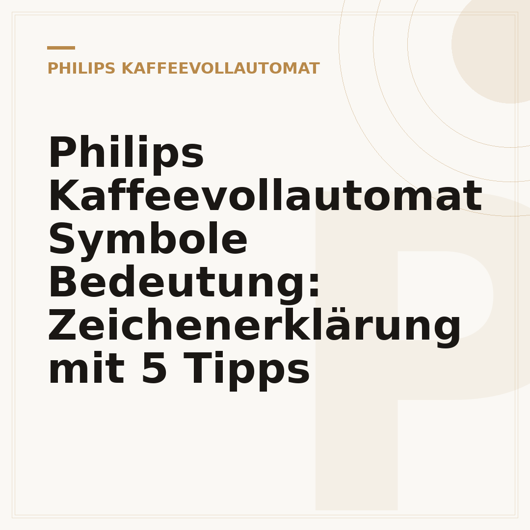 Philips Kaffeevollautomat Symbole Bedeutung: Zeichenerklärung mit 5 Tipps