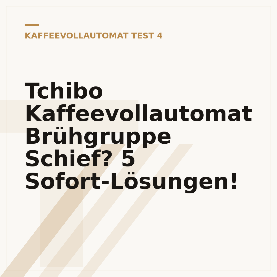 Tchibo Kaffeevollautomat Brühgruppe Schief? 5 Sofort-Lösungen!