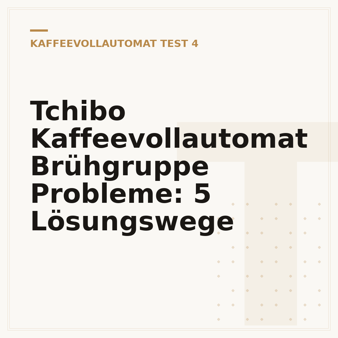 Tchibo Kaffeevollautomat Brühgruppe Probleme: 5 Lösungswege