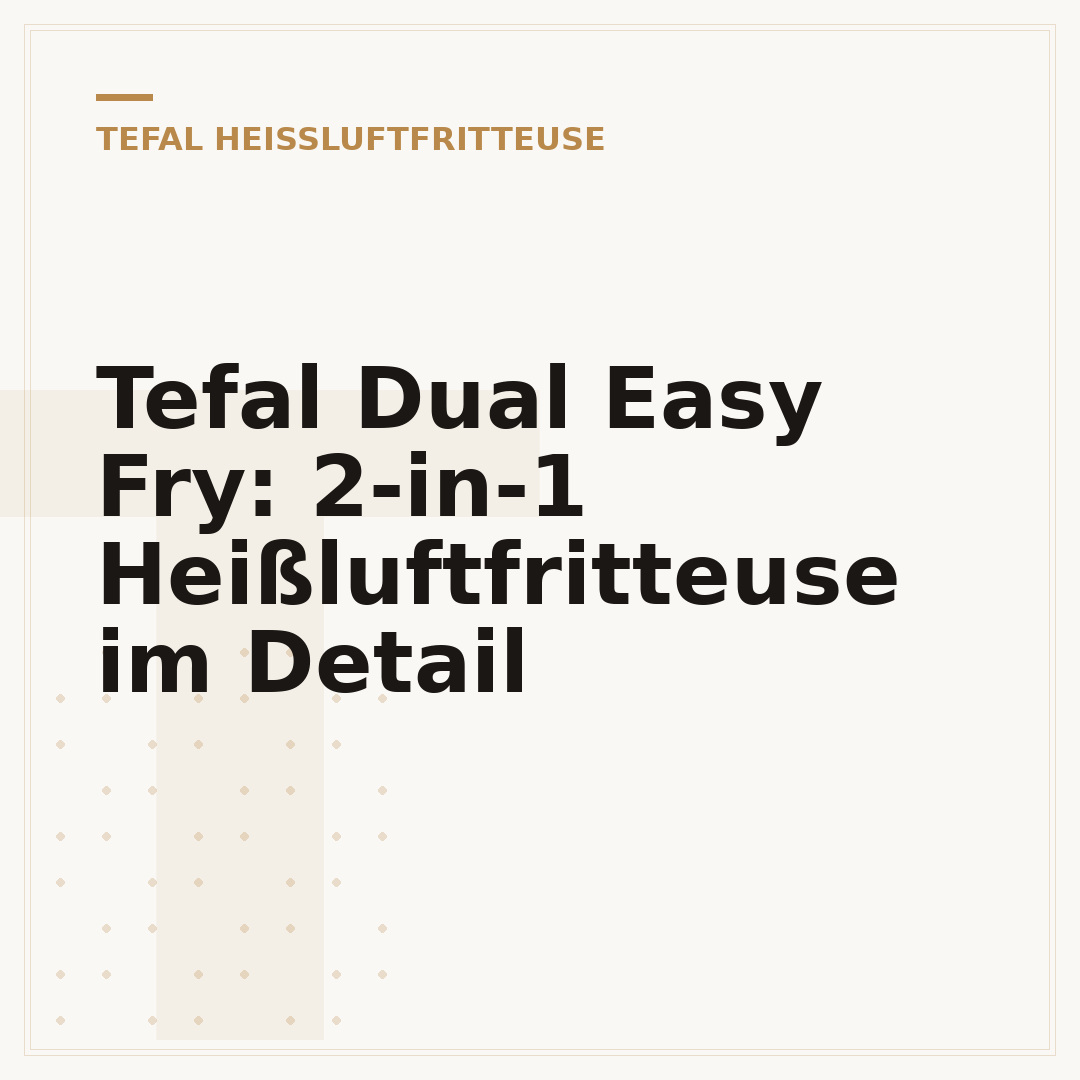 Tefal Dual Easy Fry: 2-in-1 Heißluftfritteuse im Detail