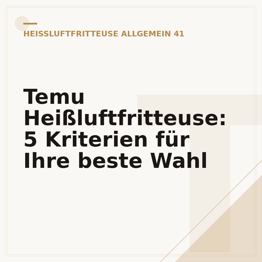 Temu Heißluftfritteuse: 5 Kriterien für Ihre beste Wahl