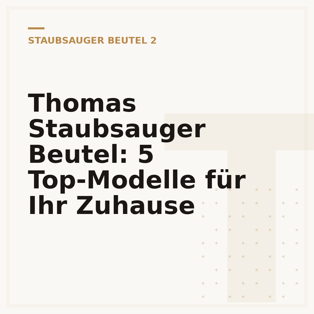 Thomas Staubsauger Beutel: 5 Top-Modelle für Ihr Zuhause